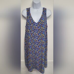 Gap Summer M Dress Rayon Tie Back Neck Flowy Floral V Neck & Back Lightweight